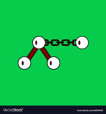 Flat icon design collection molecule on the chain vector image