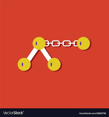 Flat icon design collection molecule on the chain vector image