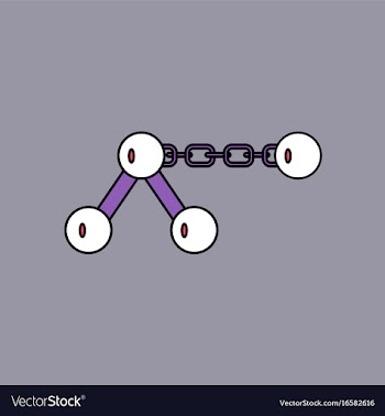 Flat icon design collection molecule on the chain vector image