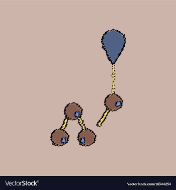 Flat icon design collection molecules and balloon vector image