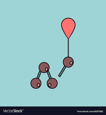 Flat icon design collection molecules and balloon vector image