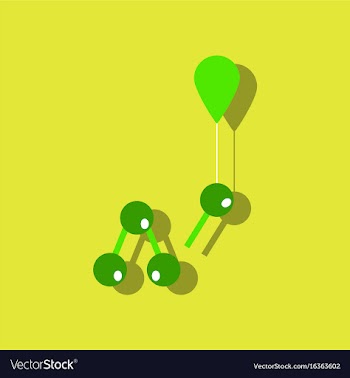 Flat icon design collection molecules and balloon vector image