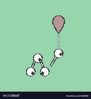 Flat icon design collection molecules and balloon vector image