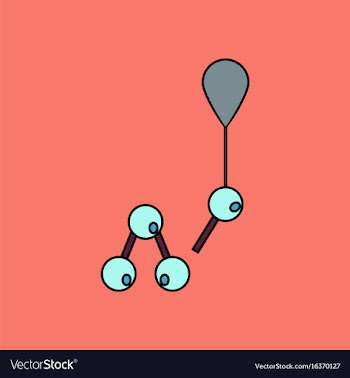 Flat icon design collection molecules and balloon vector image