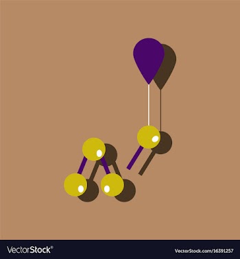 Flat icon design collection molecules and balloon vector image
