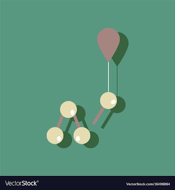 Flat icon design collection molecules and balloon vector image