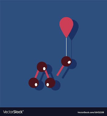 Flat icon design collection molecules and balloon vector image
