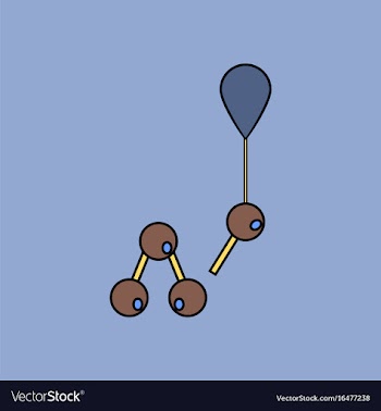 Flat icon design collection molecules and balloon vector image
