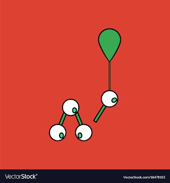 Flat icon design collection molecules and balloon vector image