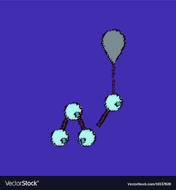 Flat icon design collection molecules and balloon vector image