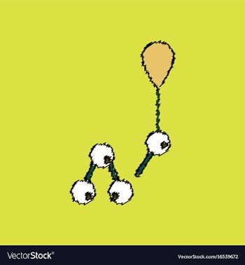 Flat icon design collection molecules and balloon vector image