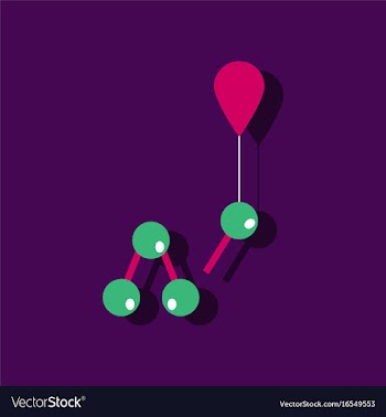 Flat icon design collection molecules and balloon vector image