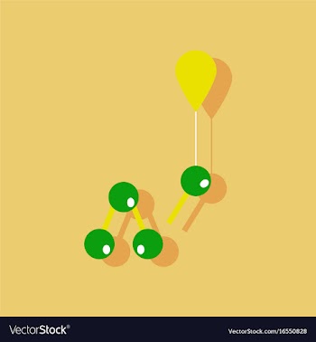Flat icon design collection molecules and balloon vector image