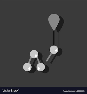 Flat icon design collection molecules and balloon vector image