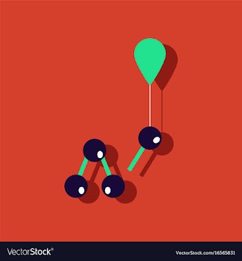 Flat icon design collection molecules and balloon vector image
