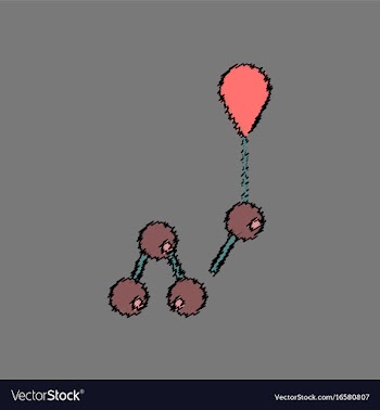 Flat icon design collection molecules and balloon vector image