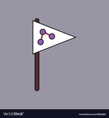 Flat icon design collection molecules and flag vector image