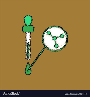 Flat icon design collection molecules and pipette vector image