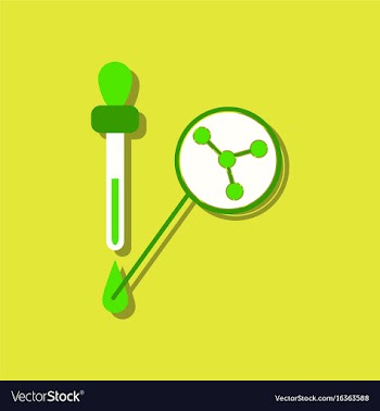 Flat icon design collection molecules and pipette vector image