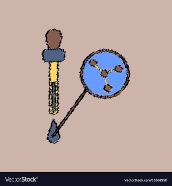 Flat icon design collection molecules and pipette vector image