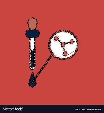 Flat icon design collection molecules and pipette vector image