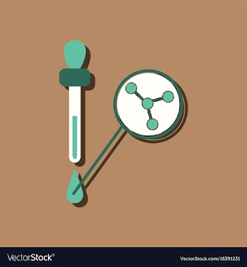 Flat icon design collection molecules and pipette vector image