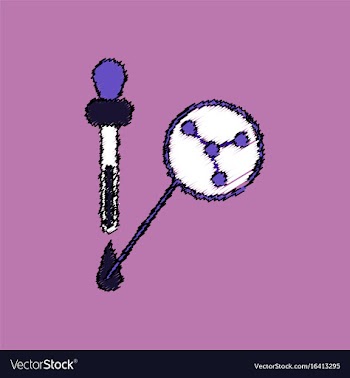 Flat icon design collection molecules and pipette vector image