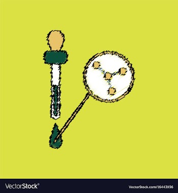 Flat icon design collection molecules and pipette vector image