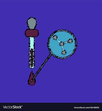 Flat icon design collection molecules and pipette vector image