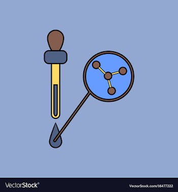 Flat icon design collection molecules and pipette vector image
