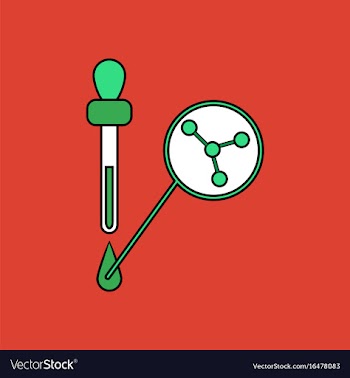 Flat icon design collection molecules and pipette vector image