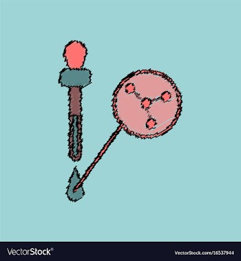 Flat icon design collection molecules and pipette vector image
