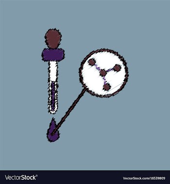 Flat icon design collection molecules and pipette vector image