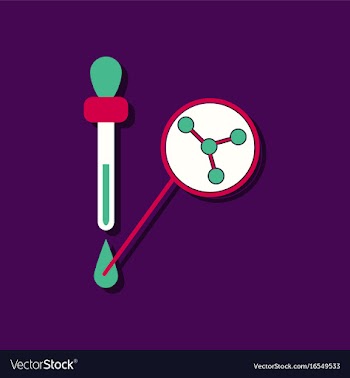 Flat icon design collection molecules and pipette vector image