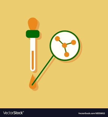 Flat icon design collection molecules and pipette vector image