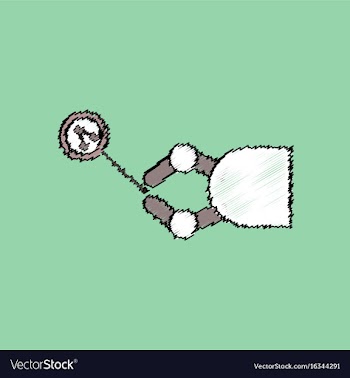 Flat icon design collection molecules and robot vector image