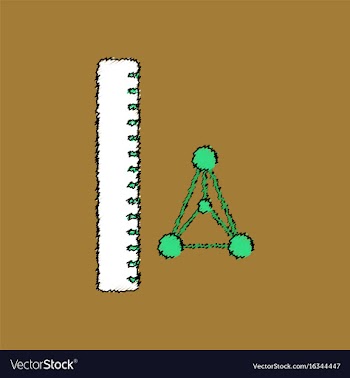 Flat icon design collection molecules and ruler vector image