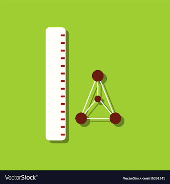 Flat icon design collection molecules and ruler vector image