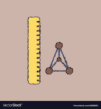 Flat icon design collection molecules and ruler vector image