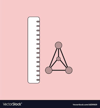Flat icon design collection molecules and ruler vector image
