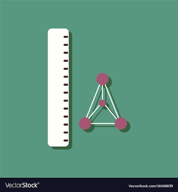 Flat icon design collection molecules and ruler vector image