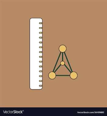 Flat icon design collection molecules and ruler vector image