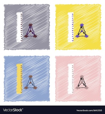 Flat icon design collection molecules and ruler vector image