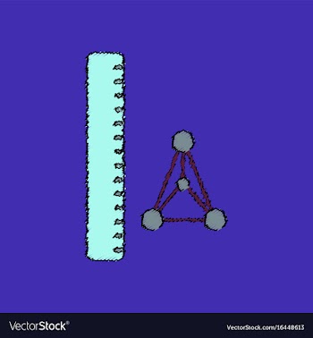 Flat icon design collection molecules and ruler vector image