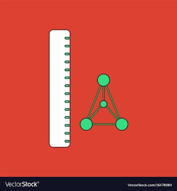 Flat icon design collection molecules and ruler vector image