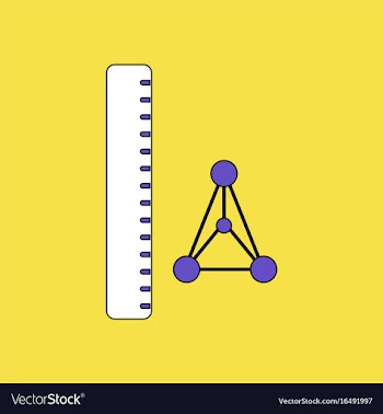 Flat icon design collection molecules and ruler vector image