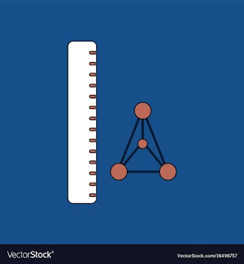 Flat icon design collection molecules and ruler vector image