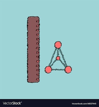 Flat icon design collection molecules and ruler vector image