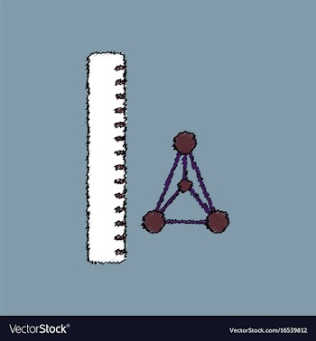 Flat icon design collection molecules and ruler vector image