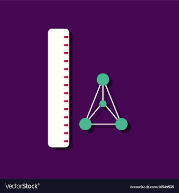 Flat icon design collection molecules and ruler vector image